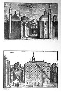 Streets and mosques of Constantinople by Melchior Lorck